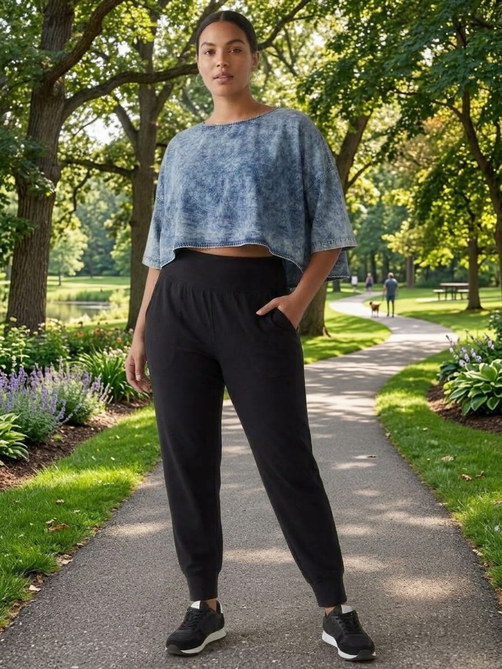 Old Navy Black Jogger Go Dry Pants with Elastic Waistband